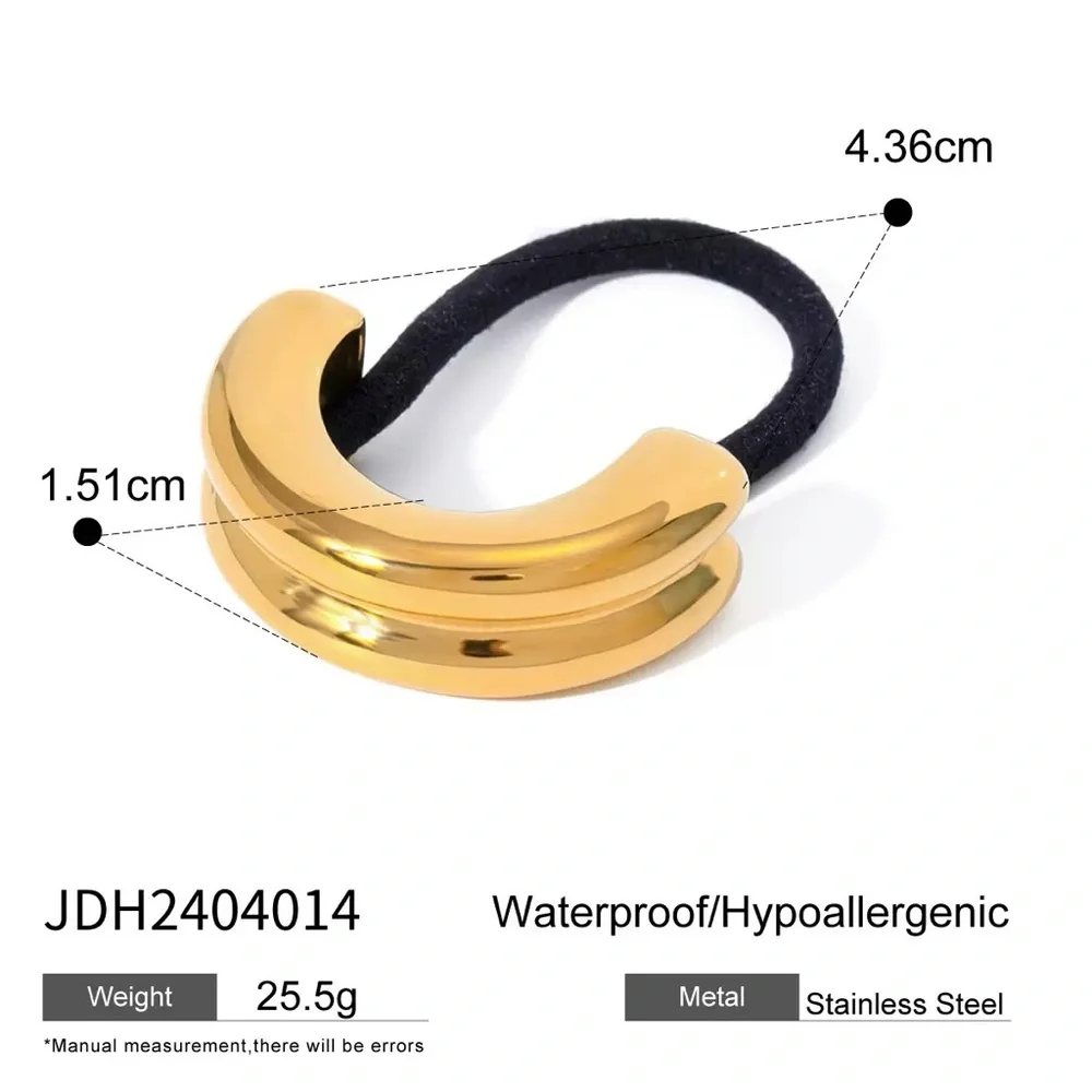 18K Gold Plated Stainless Steel Hair Tie Minimalist Ponytail Holder Hair Accesso